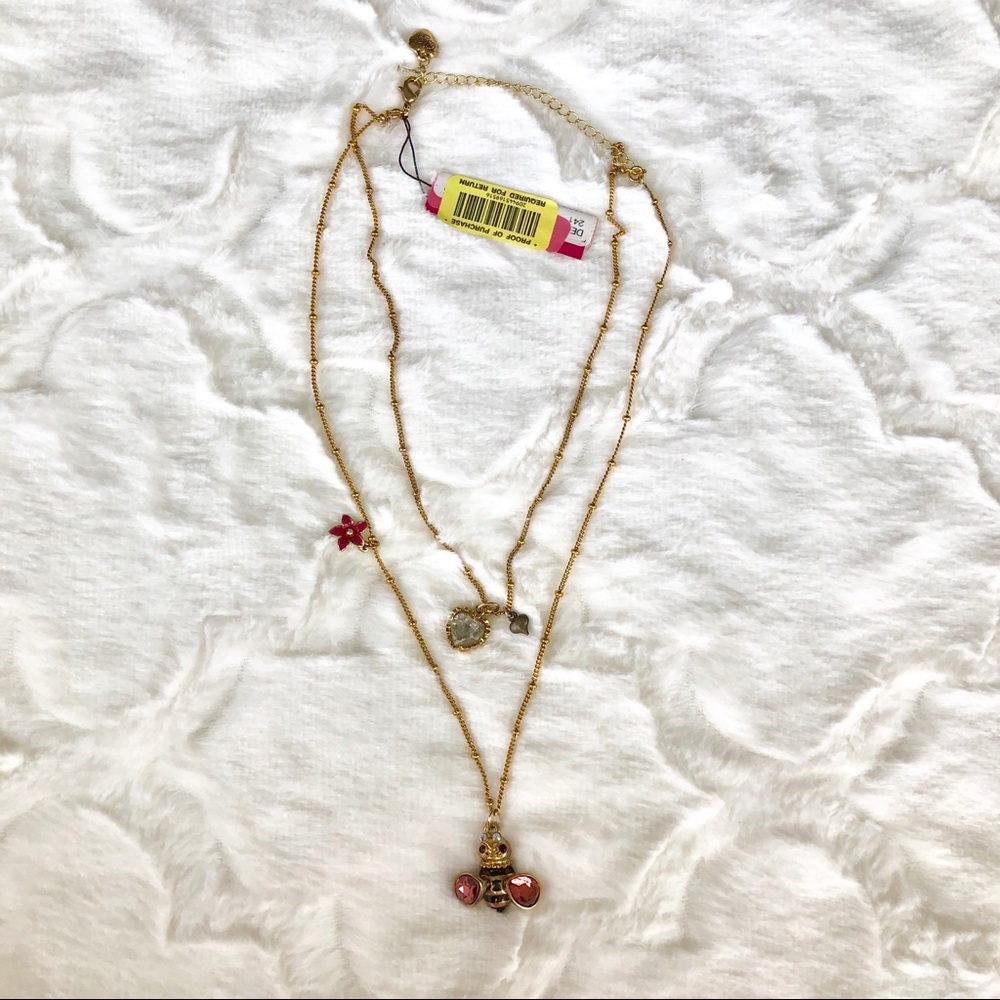 Betsey Johnson Layered Bee Necklace